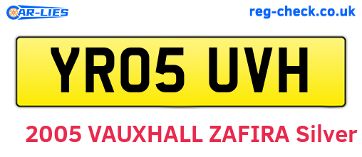 YR05UVH are the vehicle registration plates.