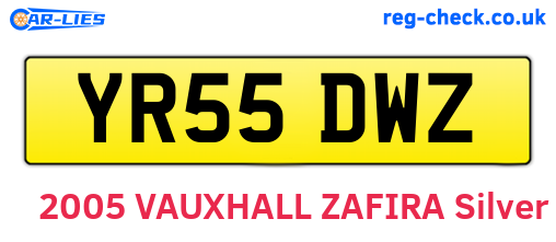 YR55DWZ are the vehicle registration plates.
