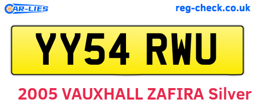 YY54RWU are the vehicle registration plates.