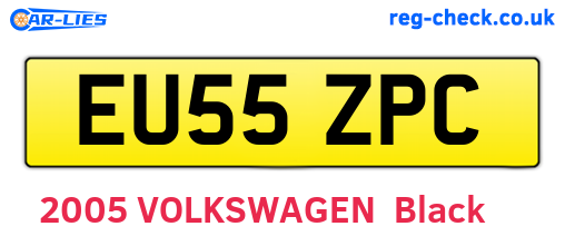 EU55ZPC are the vehicle registration plates.