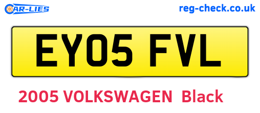EY05FVL are the vehicle registration plates.