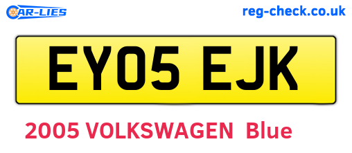 EY05EJK are the vehicle registration plates.