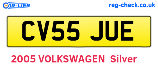 CV55JUE are the vehicle registration plates.