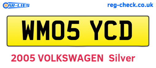 WM05YCD are the vehicle registration plates.