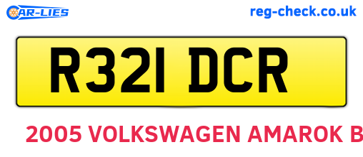 R321DCR are the vehicle registration plates.