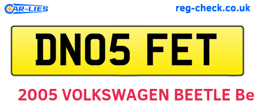 DN05FET are the vehicle registration plates.
