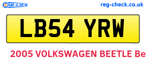 LB54YRW are the vehicle registration plates.