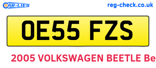 OE55FZS are the vehicle registration plates.