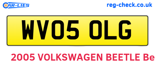 WV05OLG are the vehicle registration plates.