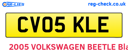 CV05KLE are the vehicle registration plates.