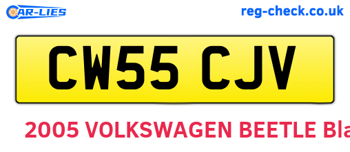 CW55CJV are the vehicle registration plates.
