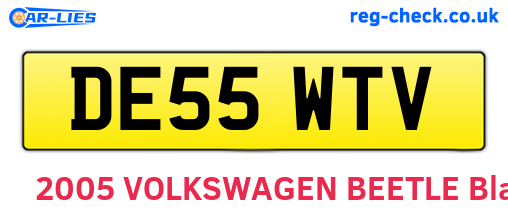 DE55WTV are the vehicle registration plates.