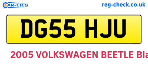 DG55HJU are the vehicle registration plates.