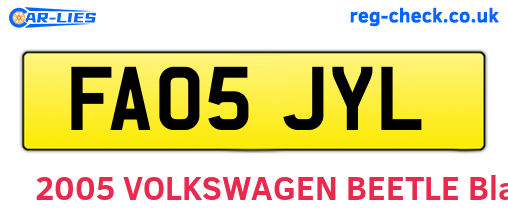 FA05JYL are the vehicle registration plates.