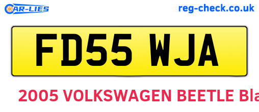 FD55WJA are the vehicle registration plates.