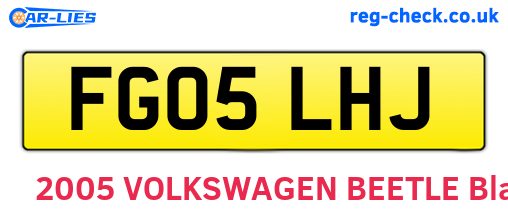 FG05LHJ are the vehicle registration plates.