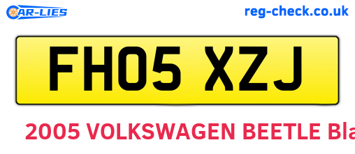 FH05XZJ are the vehicle registration plates.