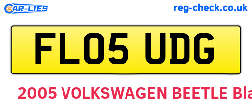 FL05UDG are the vehicle registration plates.