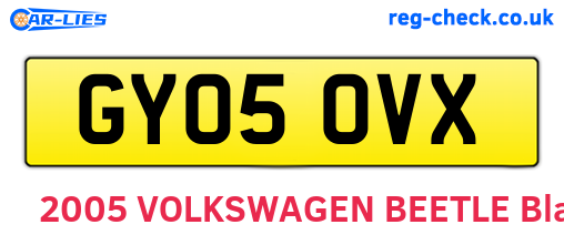 GY05OVX are the vehicle registration plates.