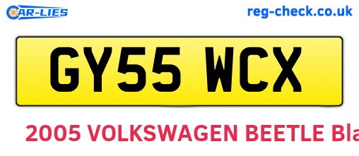 GY55WCX are the vehicle registration plates.