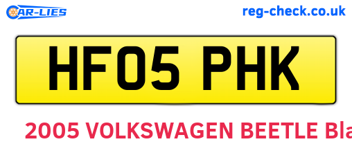 HF05PHK are the vehicle registration plates.