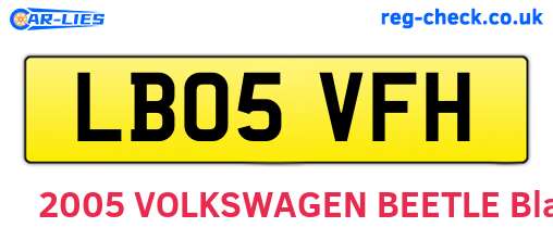 LB05VFH are the vehicle registration plates.