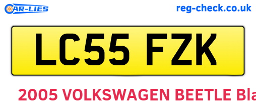 LC55FZK are the vehicle registration plates.