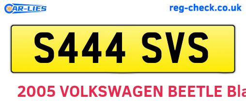 S444SVS are the vehicle registration plates.