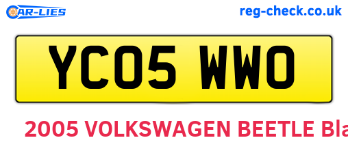 YC05WWO are the vehicle registration plates.