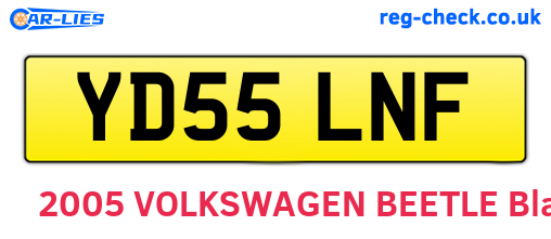 YD55LNF are the vehicle registration plates.