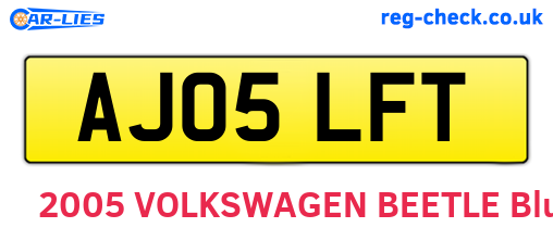 AJ05LFT are the vehicle registration plates.