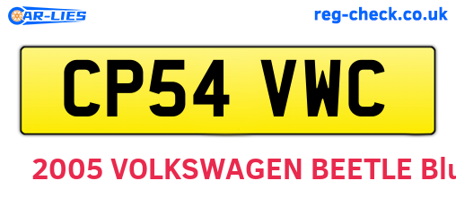 CP54VWC are the vehicle registration plates.