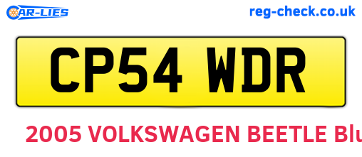 CP54WDR are the vehicle registration plates.