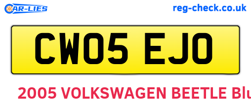 CW05EJO are the vehicle registration plates.