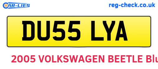 DU55LYA are the vehicle registration plates.
