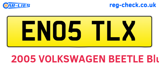 EN05TLX are the vehicle registration plates.