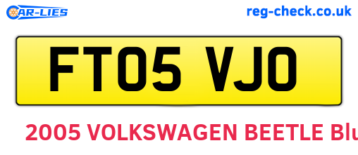 FT05VJO are the vehicle registration plates.