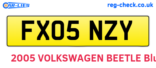 FX05NZY are the vehicle registration plates.