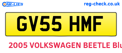 GV55HMF are the vehicle registration plates.