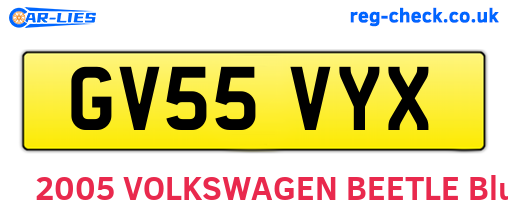 GV55VYX are the vehicle registration plates.