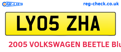 LY05ZHA are the vehicle registration plates.