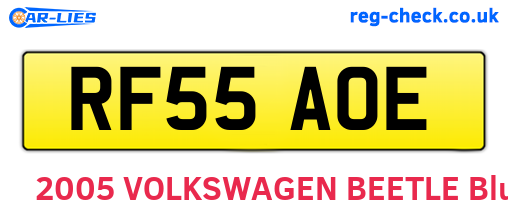 RF55AOE are the vehicle registration plates.