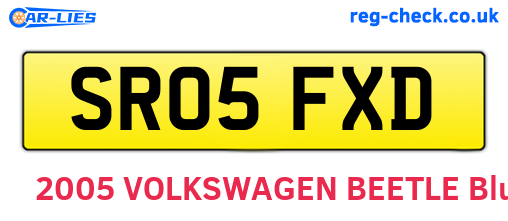 SR05FXD are the vehicle registration plates.