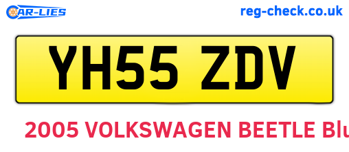 YH55ZDV are the vehicle registration plates.