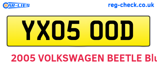 YX05OOD are the vehicle registration plates.