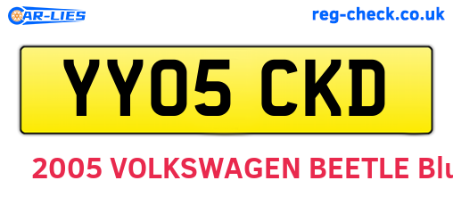 YY05CKD are the vehicle registration plates.
