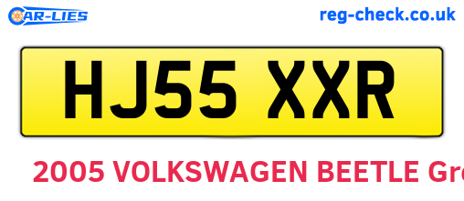 HJ55XXR are the vehicle registration plates.