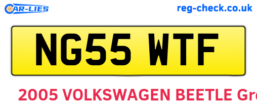 NG55WTF are the vehicle registration plates.