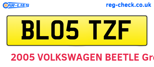 BL05TZF are the vehicle registration plates.
