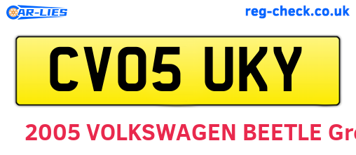 CV05UKY are the vehicle registration plates.